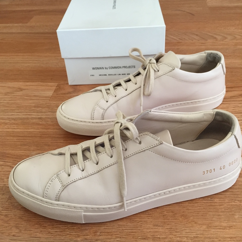 Common Projects Nude Achilles Leather Sneakers